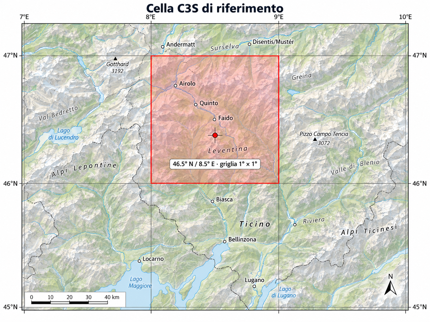 Cella C3S di riferimento 46.5 N 8.5 E